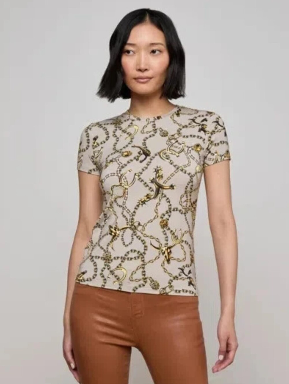 L'AGENCE Ressi Abstract Paisley Tee Multicolor NWT Size S